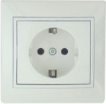Lezard MIRA розетка с/з белая 701-0202-122