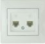 Lezard MIRA розетка ТF двойная белая 701-0202-138
