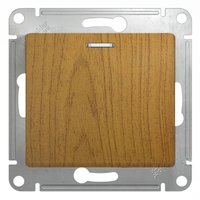 Schneider electric GLOSSA 1-клавишный ПЕРЕКЛЮЧАТЕЛЬ с подсветкой, сх.6а, ДЕРЕВО ДУБ GSL000563