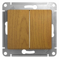 Schneider electric GLOSSA 2-клавишный ПЕРЕКЛЮЧАТЕЛЬ, сх.6, ДЕРЕВО ДУБ GSL000565