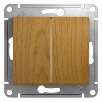 Schneider electric GLOSSA 2-клавишный ВЫКЛЮЧАТЕЛЬ, сх.5, ДЕРЕВО ДУБ GSL000551