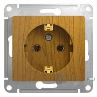 Schneider electric GLOSSA РОЗЕТКА с заземлением, ДЕРЕВО ДУБ GSL000543