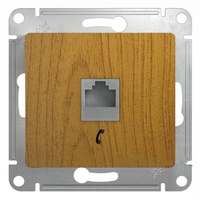 Schneider electric GLOSSA РОЗЕТКА телефонная RJ11, ДЕРЕВО ДУБ GSL000581T