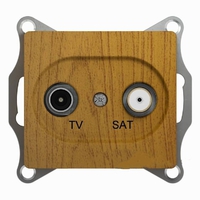 Schneider electric GLOSSA TV-SAT РОЗЕТКА одиночная 1DB, ДЕРЕВО ДУБ GSL000597