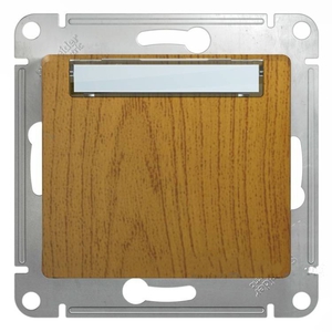 Schneider electric GLOSSA Нажимная КНОПКА с табличкой, сх.1, ДЕРЕВО ДУБ GSL000519