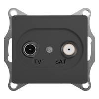 Schneider electric GLOSSA TV-SAT РОЗЕТКА оконечная 1DB, механизм, АНТРАЦИТ GSL000797