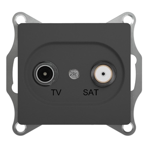 Schneider electric GLOSSA TV-SAT РОЗЕТКА проходная 4DB, механизм, АНТРАЦИТ GSL000798